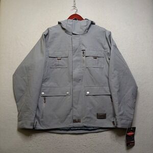 Sims Snowboard Jacket Mens Medium Graphite Grey Hooded Ski Parka 960F9SIMSM02